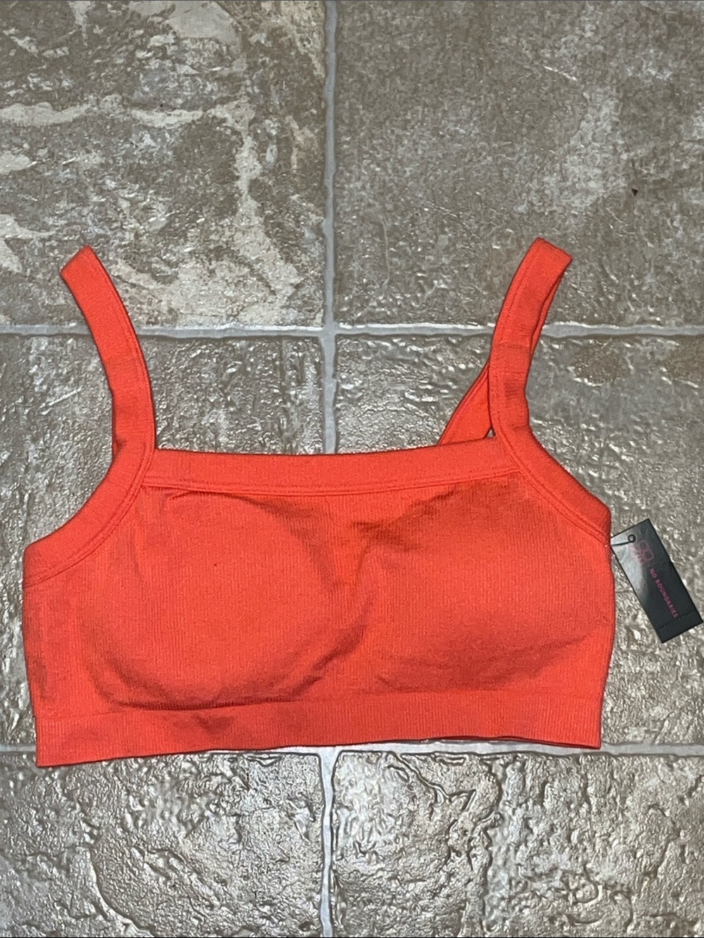 NWT No Boundaries Orange Seamless Rib Bralette